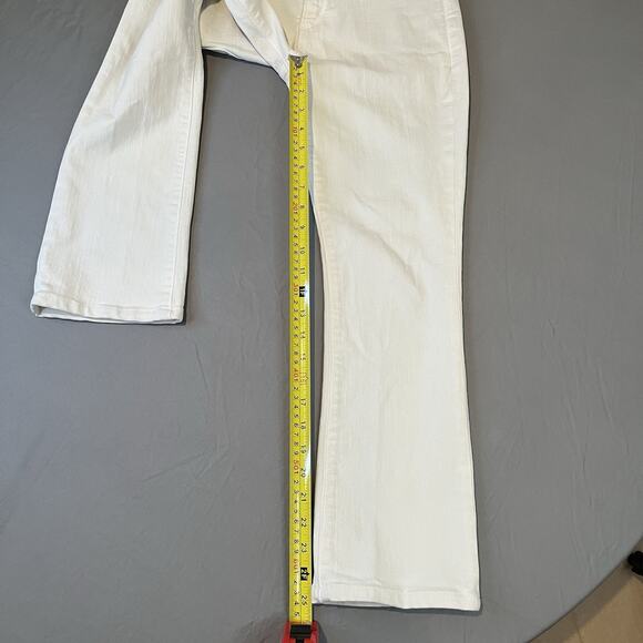 ANN MASHBURN Straight Cropped Jean Cream Stretch Denim Size 25 Inseam 25.5" - Picture 6 of 11